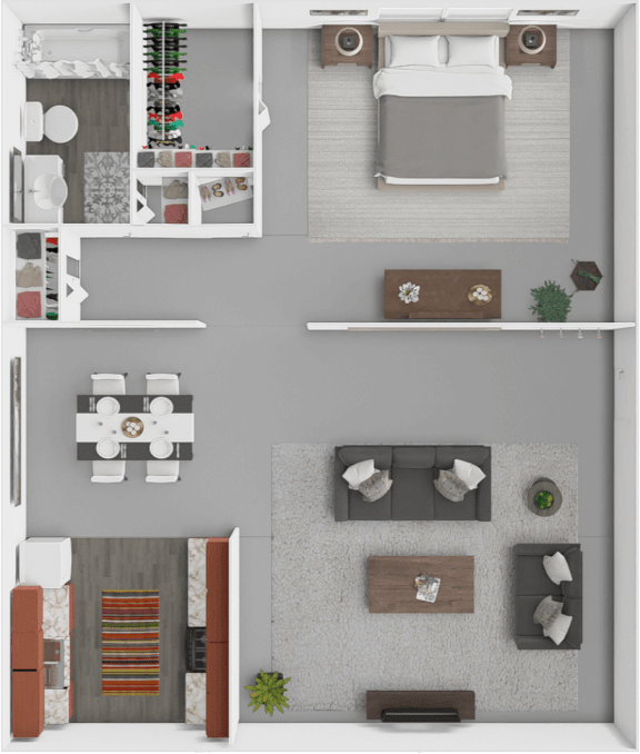 1 bed 1 bath floor plan at indian hills