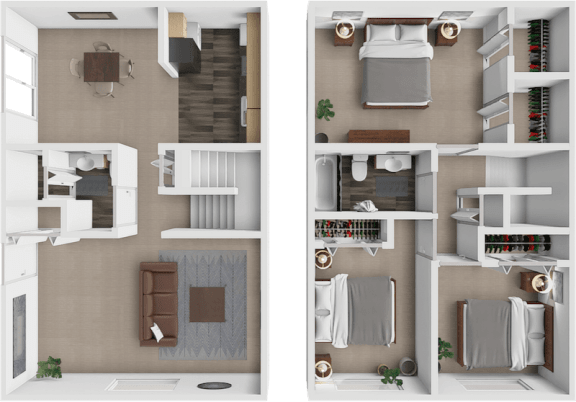 a 3 bedroom townhouse with 1.5 bathrooms in south bend IN