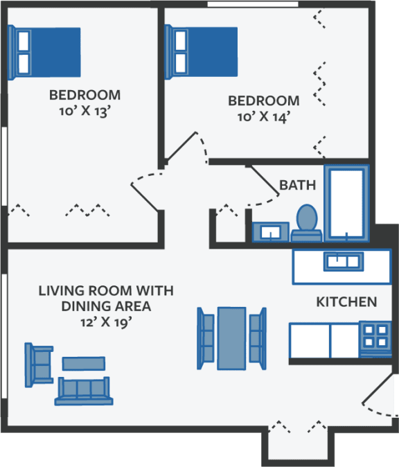 2 bedroom apartment floor plan