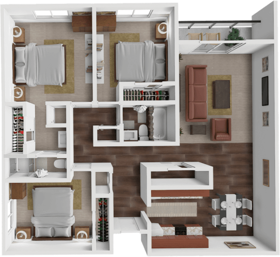 The Dromond apartment with 3 bedrooms and 2 bathrooms at les chateaux apartments
