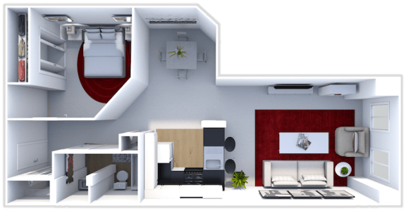 1 bedroom floor plan
