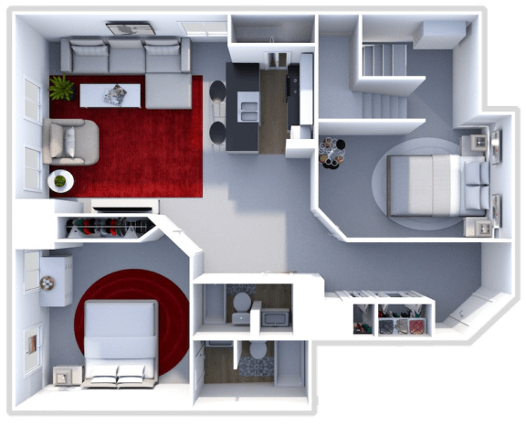 2 bedroom 2 bath floor plan