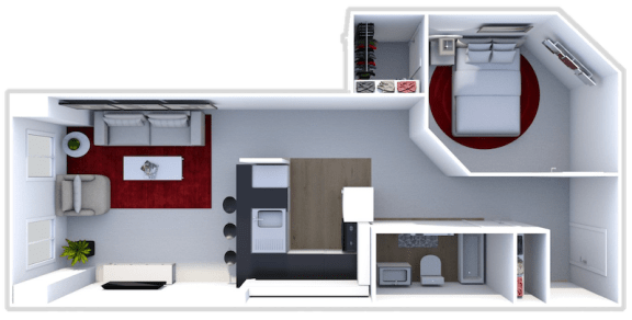 1 bedroom 1 bath floor plan