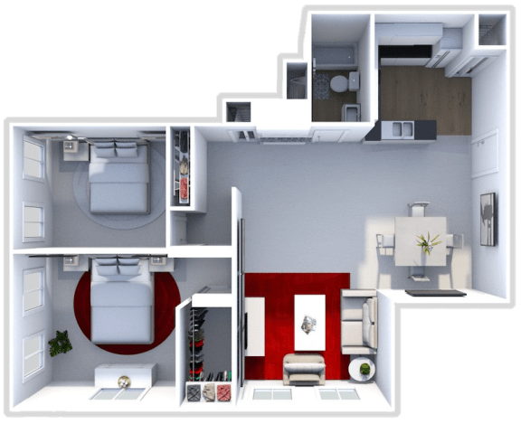 2 bedroom floor plan