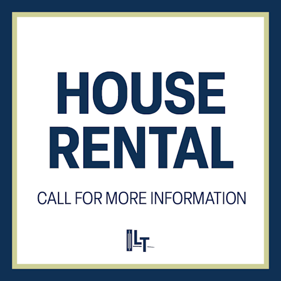 A sign that says "House Rental" and "Call for more information" is displayed.