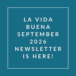 A blue square with white text announcing the September 2026 newsletter.
