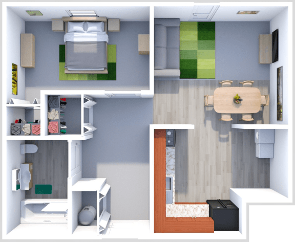 1 Bedroom Apartment Floor Plan
