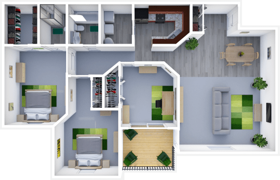 3 Bedroom Apartment Floor Plan