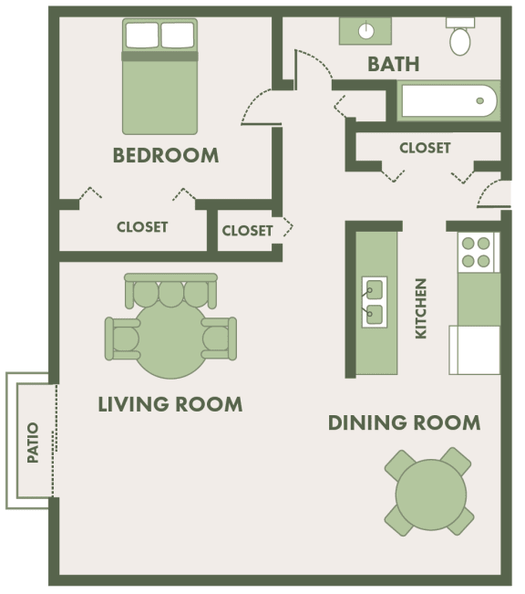 Floor Plan  1 Bed 1 Bath