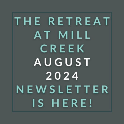 the retreat august 2024 newsletter is here poster