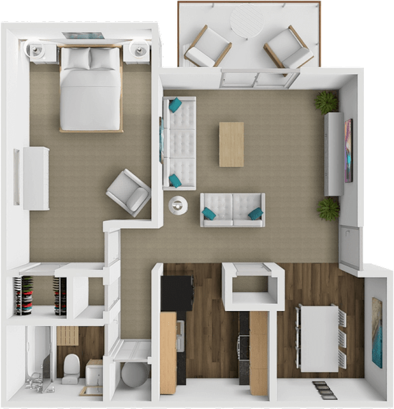 1 bed floor plan at retreat at mill creek