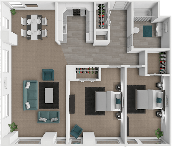2 bedroom, 1 bathroom apartment at LeClaire Apartments in Moline, IL