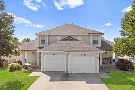 a townhome with an attached garage