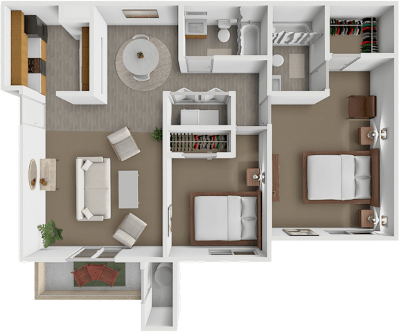 2 bed 2 bath Manzano floor plan at Mesa Ridge Apartments