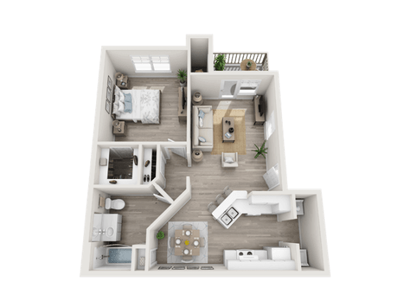 floor plan of one bedroom apartment