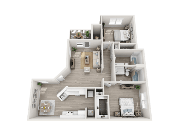 two bedroom apartment floor plan