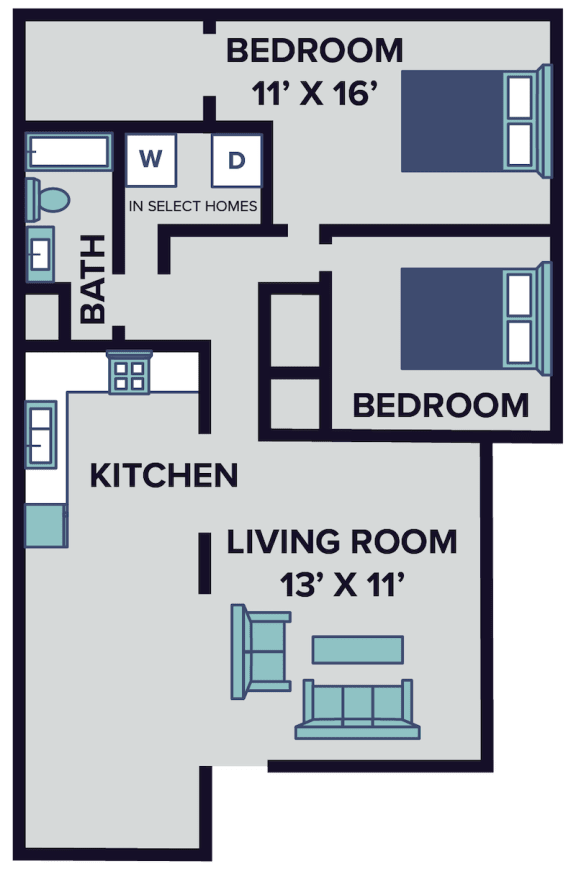 2 bed 1 bath floor plan at huntley ridge new albany