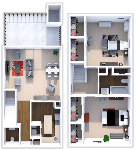 2 Bed 2 Bath Kensington Floor Plan at North Park
