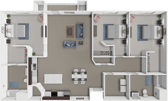 3 bedroom, 2 bathroom apartment at The Chateau in Minot, ND
