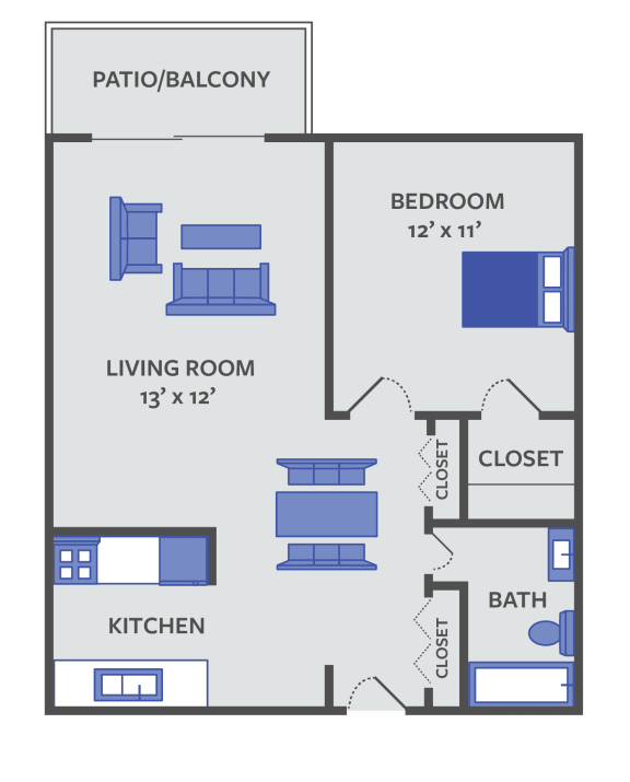 Floor Plan  1 Bedroom apartment floorplan