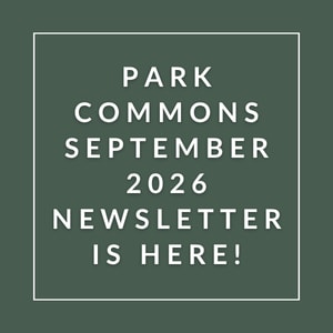 The image announces the availability of the Park Commons September 2026 newsletter.