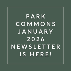 The image announces the availability of the Park Commons January 2026 newsletter.