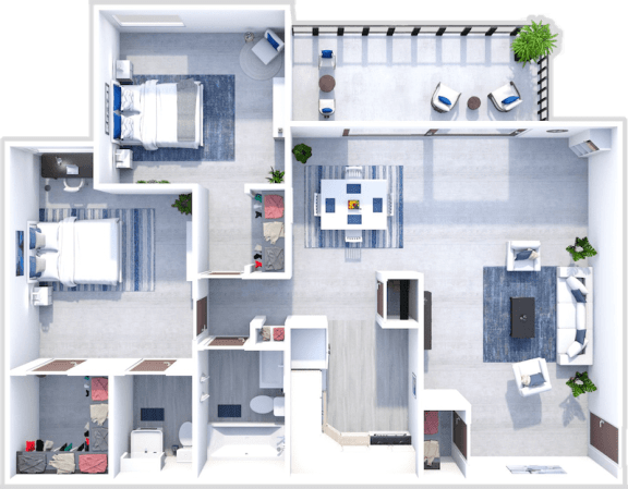 Our 2 Bedroom 1.5 Bath apartment at Paddock Village Apartments