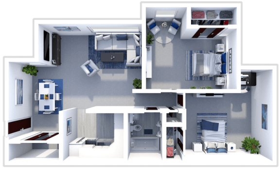 Floor Plan  Our 2 Bedroom 1 Bath apartment at Paddock Village Apartments