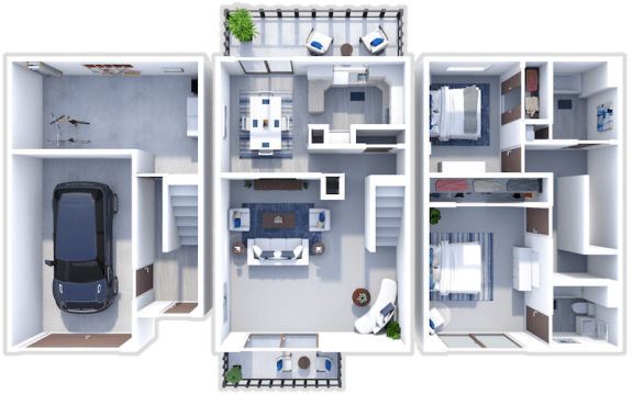 Our 2 Bedroom 2 Bath Town House at Paddock Village Apartments