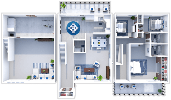 Our 3 Bedroom 2.5 Bath Town House at Paddock Village Apartments