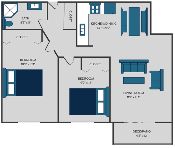 Floor Plan  2 bedroom apartment in St. Cloud floor plan