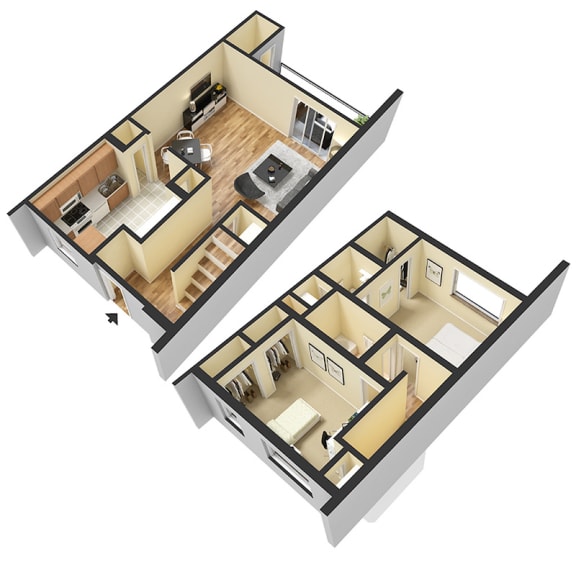 the kestral 2 bed floor plan