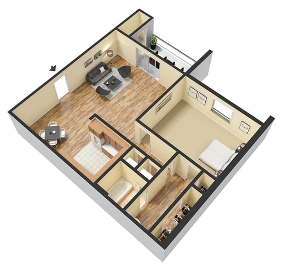 1 bed starling floor plan