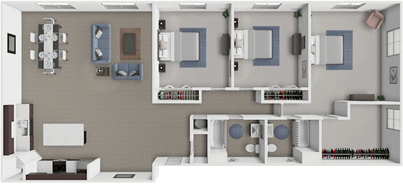 3 bedroom, 2 bathroom apartment at The Chateau in Minot, ND