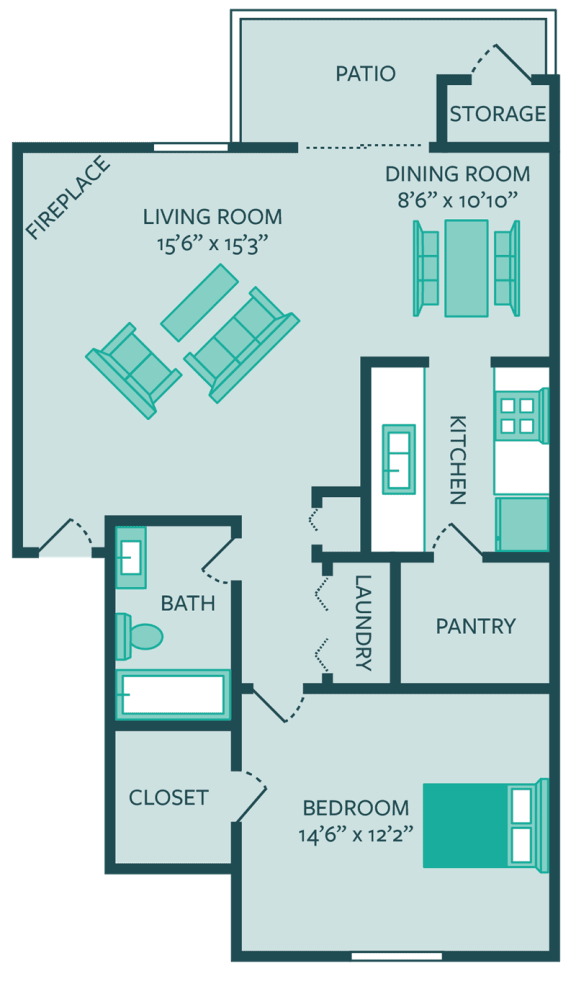 one bedroom apartment floor plan