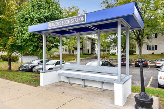 convenient bus line access at rivers edge apartments