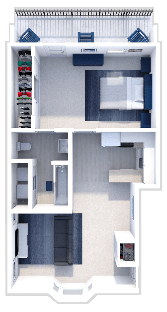 1 bedroom apartment floor plan