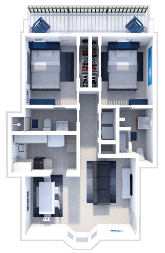 2 bedroom 2 bath apartment