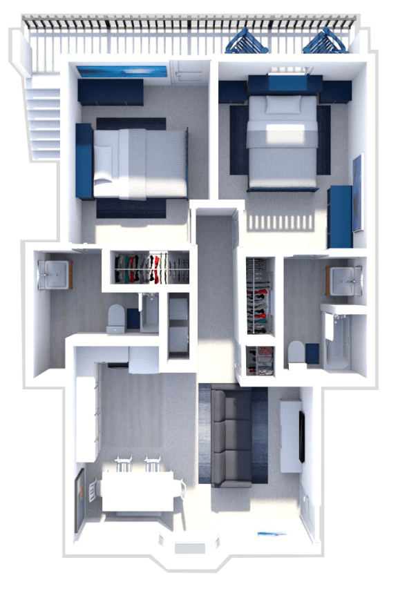 2 bedroom apartment open kitchen