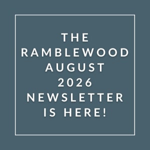 The image announces the release of the Rumblewood August 2026 newsletter.