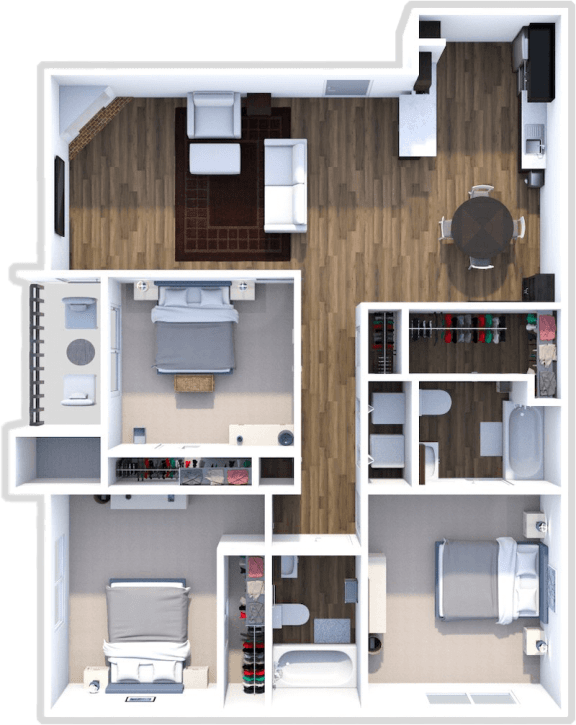 the rio grande floor plan at summer brook apartments in longview texas