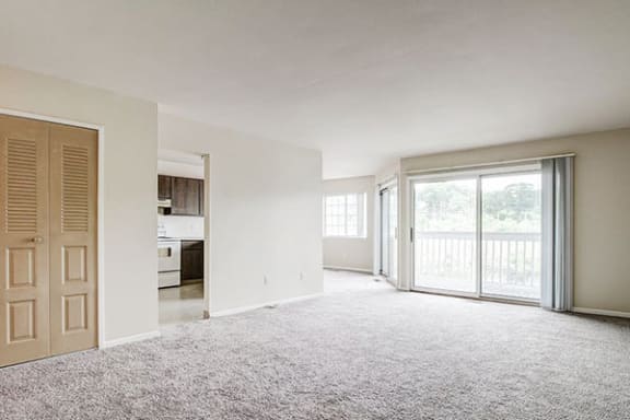 apartment with sliding glass door to patio