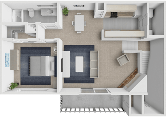 1 bedroom 1 bathroom floor plan at shoreline landing