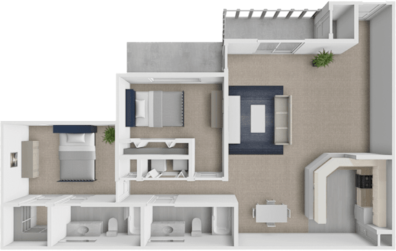 2 bedroom 2 bathroom floor plan at shoreline landing