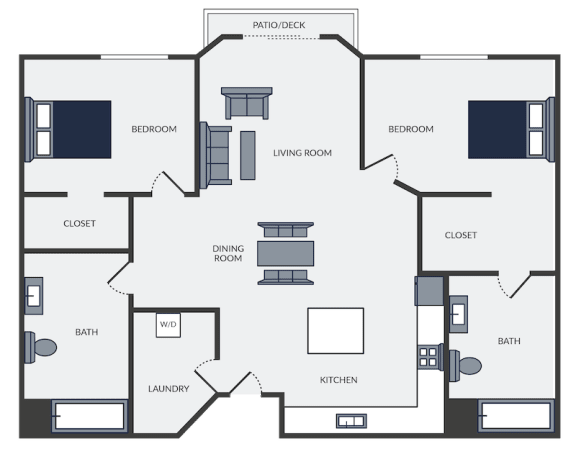 a floor plan of a bedroom apartment