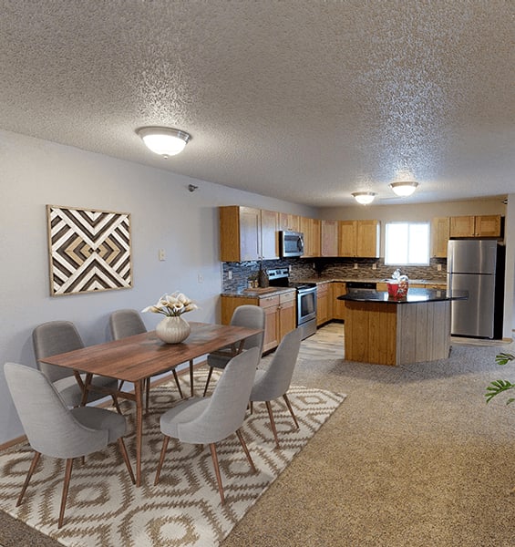 our apartments have a modern kitchen with stainless steel appliances