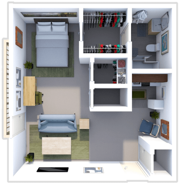 Studio floor plan at sandpiper cove apartments in Sandusky, OH