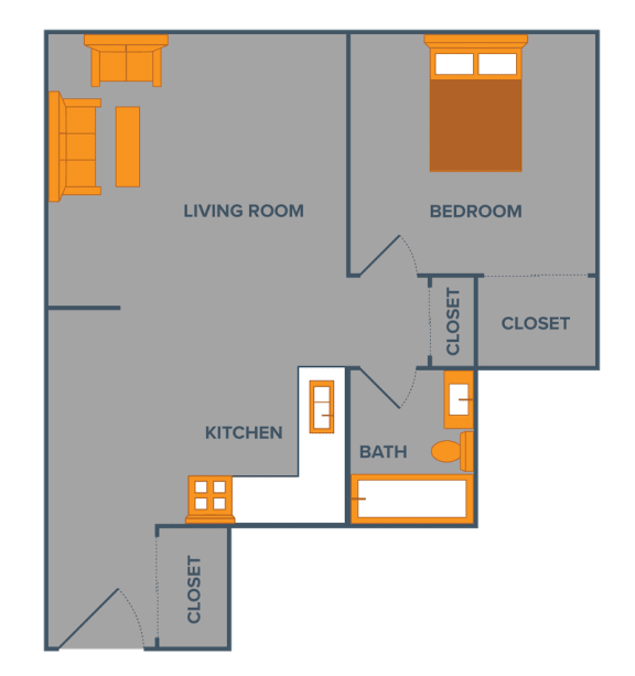 Floor Plan  one bed one bath floor plan sterling square apartments