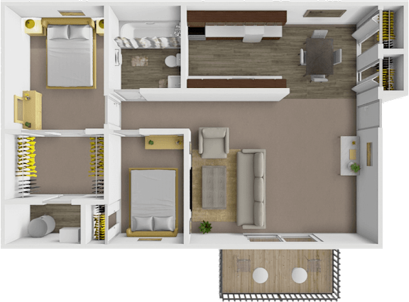 two bedroom floor plan layout at summerhouse square apartments