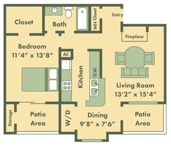 one bedroom apartment floor plan
